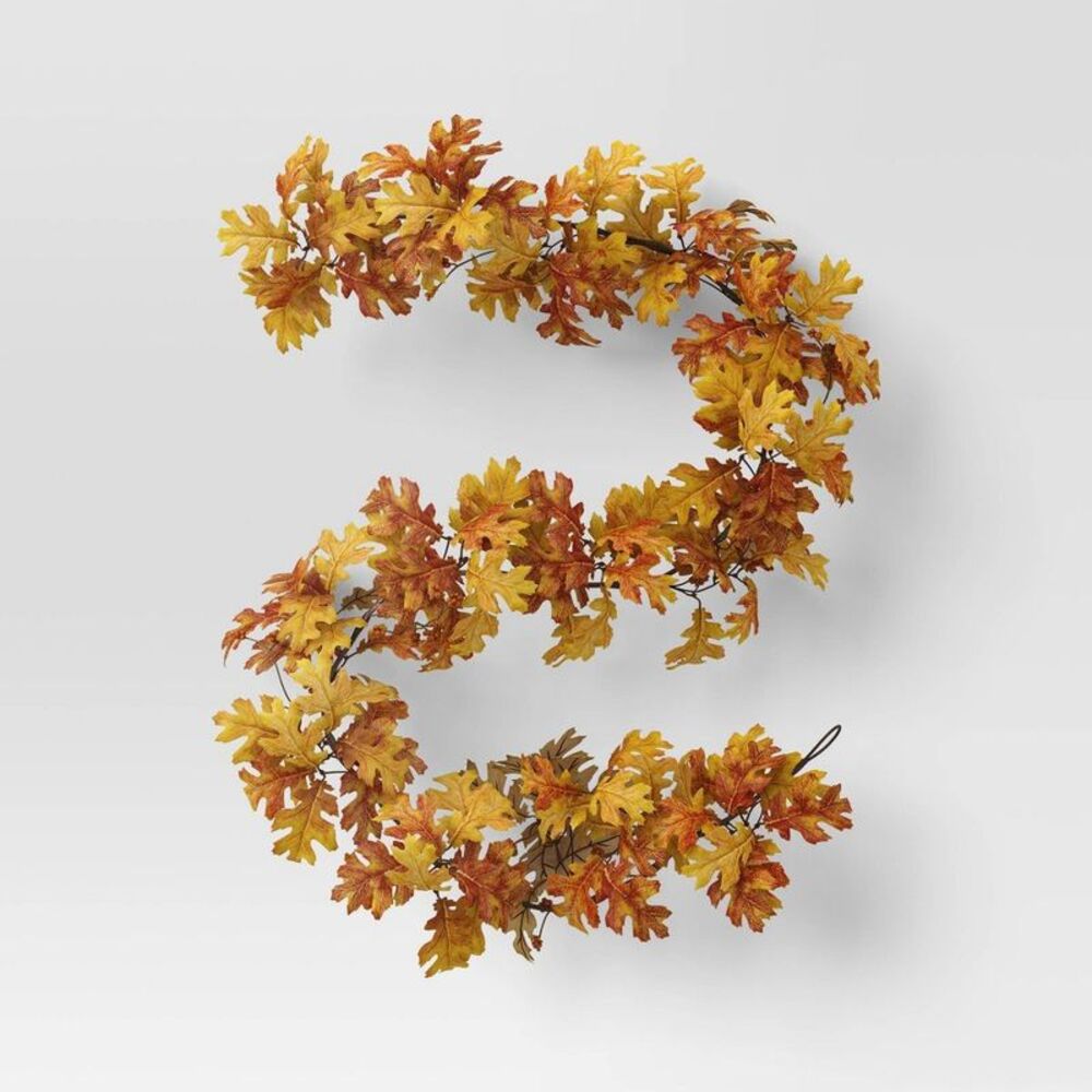 Fall Oak Leaf Artificial Garland - Threshold